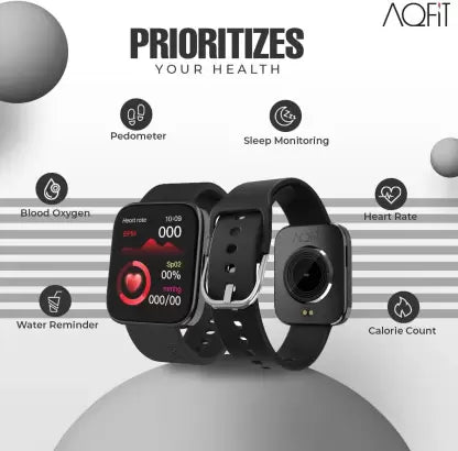 AQFIT W9 Quad 1.69 inch BT Calling with Voice Assistant Smartwatch (Black Strap, Free Size) AQFIT W9 Quad 1.69 inch BT Calling with Voice Assistant Smartwatch (Black Strap, Free Size)